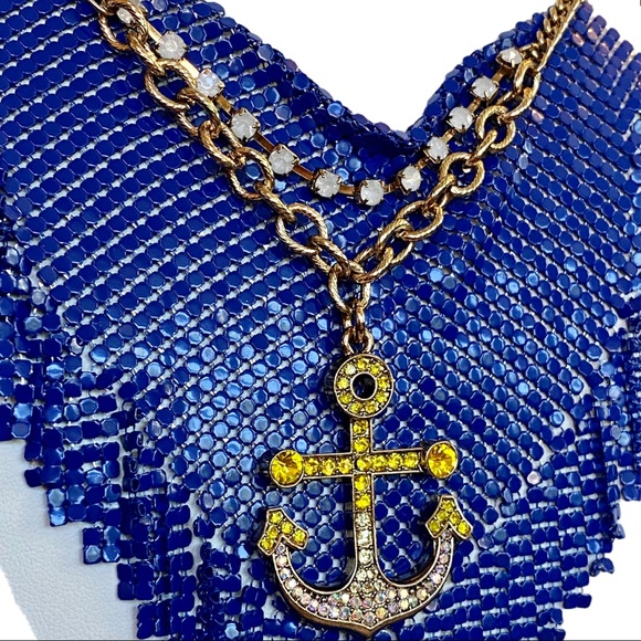 🛑SOLD🛑 Betsey Johnson Mesh Anchor Frontal Drop Necklace - Picture 4 of 9